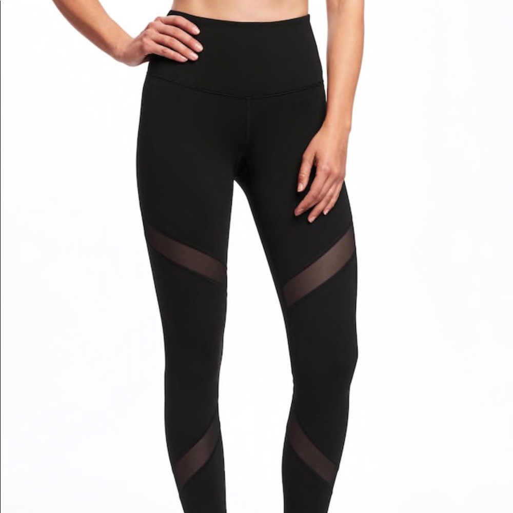 Old Navy High Rise Mesh Panel Leggings Activewear